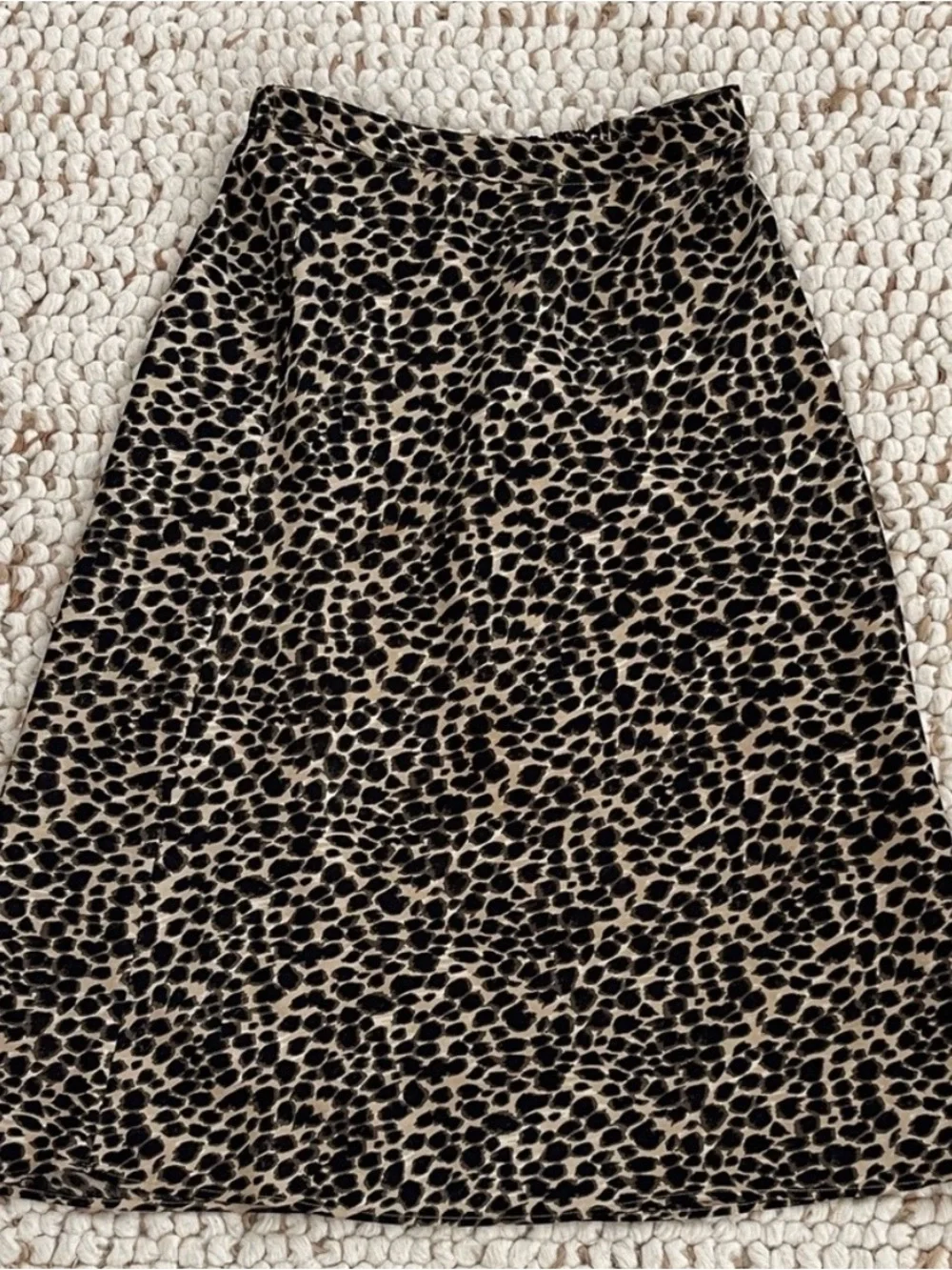 J.Crew Leopard Print Pull On Elastic Waistband A-Line Midi Skirt - Brown - Picture 3 of 4